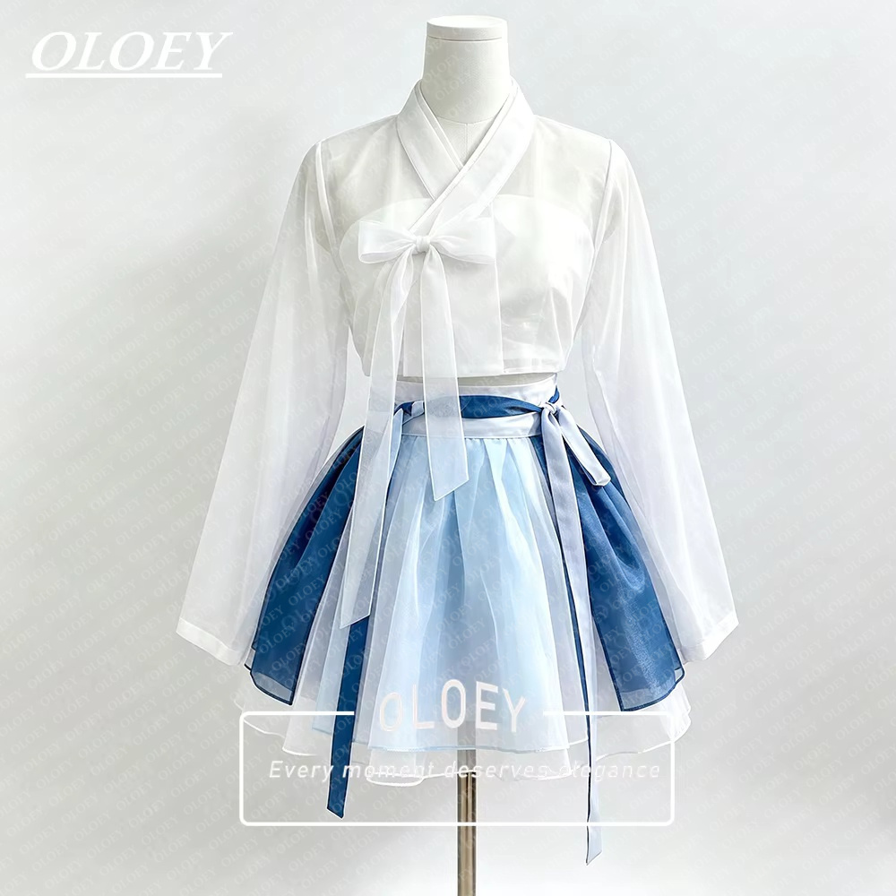 Modern Korean Lifestyle - OLOEY Vestido Moderno Coreano Hanbok Curto
